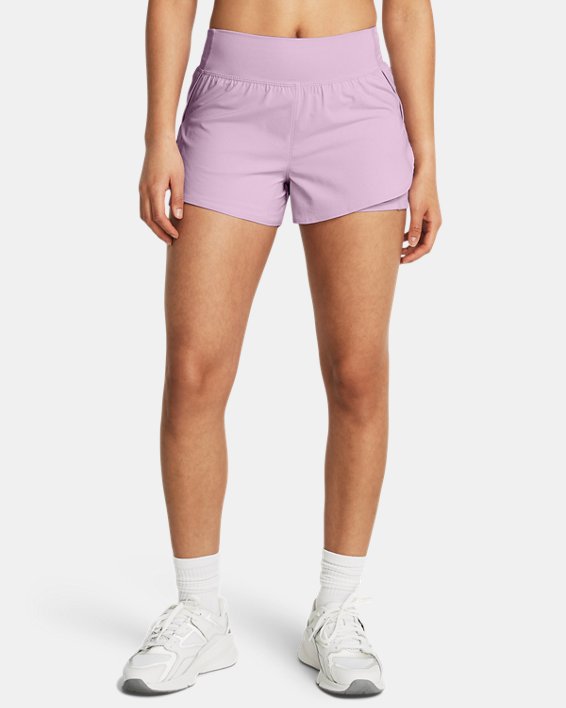 กางเกงขาสั้น UA Flex Woven 2-in-1 สำหรับผู้หญิง in Purple image number 0